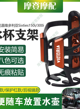 适用龙嘉维多利亚Sixties150i/300i改装水杯壶瓶免打孔无痕贴支架