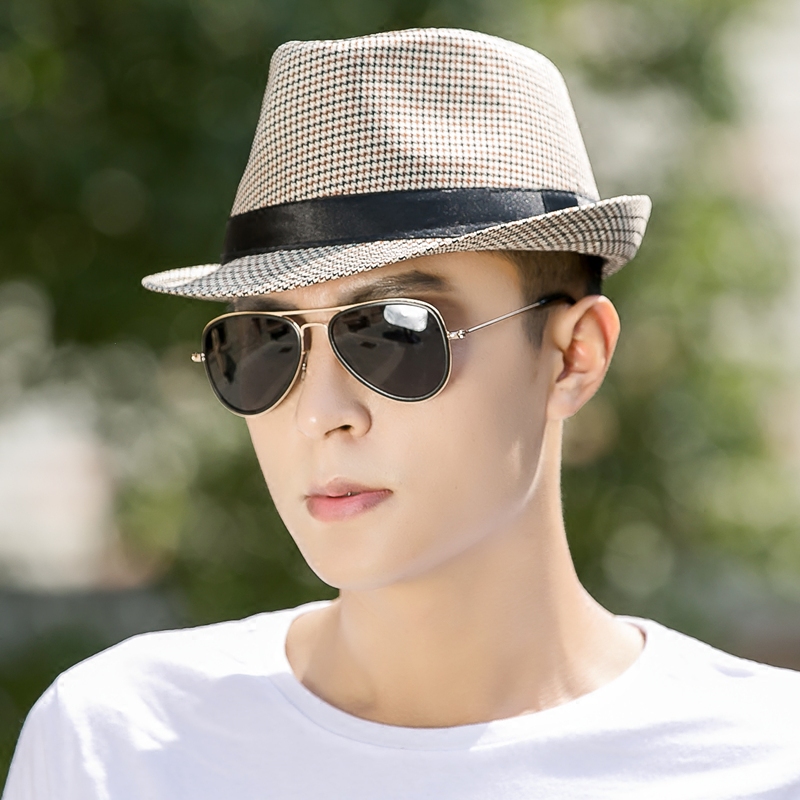 中老年人夏季帽子男士西服礼帽爵士帽爸爸秋冬天韩版英伦遮阳帽子