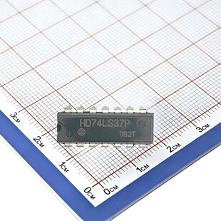 进口原装 HD74LS37P  74LS37  LS37 四2输入与非缓冲器 直插DIP
