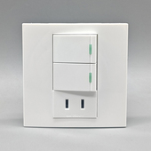 86型开关墙壁面板二孔电源插座双开双控10A二开开关暗装 2插面板