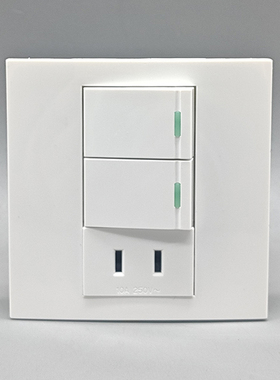 86型开关墙壁面板二孔电源插座双开双控10A二开开关暗装2插面板