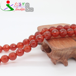 心饰界天然红玛瑙128多面切面刻面散珠DIY手工手链项链水晶半成品