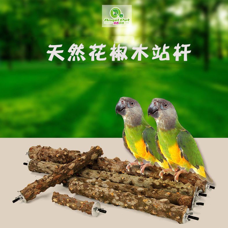 安吉派特 鹩哥八哥画眉鹦鹉花椒木站棍站杆磨爪棍杠棍栖杠 鸟玩具