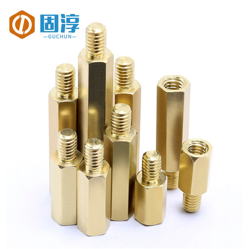 铜柱M2.5六角铜柱单通铜螺柱主板铜柱隔离机箱铜柱铜柱螺母铜柱