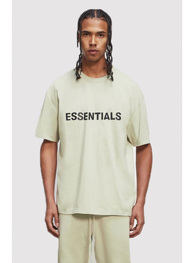 新款FOG Fear Of God Essentials胸前字母标语复线高街短袖T恤tee