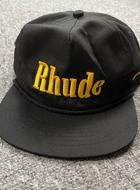 国内现货 RHUDE 刺绣平檐帽男女同款潮流街头滑板帽字母logo帽
