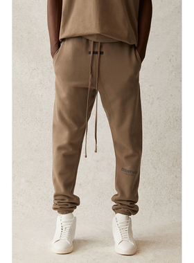 FOG Essentials 21新款复线反光字母抽绳加绒卫裤休闲运动长裤潮