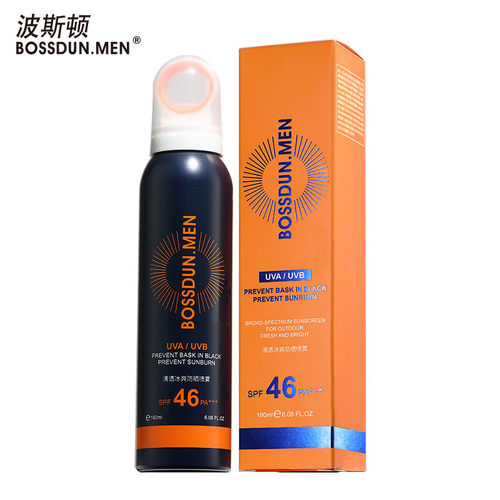 波斯顿男士冰爽防晒霜喷雾180ml 男生户外专用全身通用SPF46PA+++