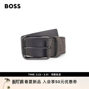礼物 26年春款 BOSS博斯 男士 皮革织物腰带 阿斯顿马丁联名