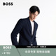 型休闲西装 BOSS博斯 版 弹力泡泡纱面料双开衩修身 夹克 男士
