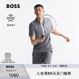 反光徽标混合材质网球运动短袖 男士 吸湿速干凉感 Polo衫 BOSS