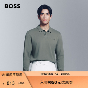 男士 BOSS博斯 25秋季 新款 饰棉质Polo衫 徽标装 100%棉