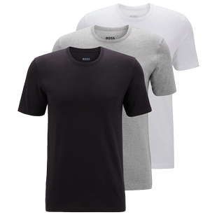 【经典款】【贝克汉姆同款】BOSS博斯 男士棉质短袖T恤三件套
