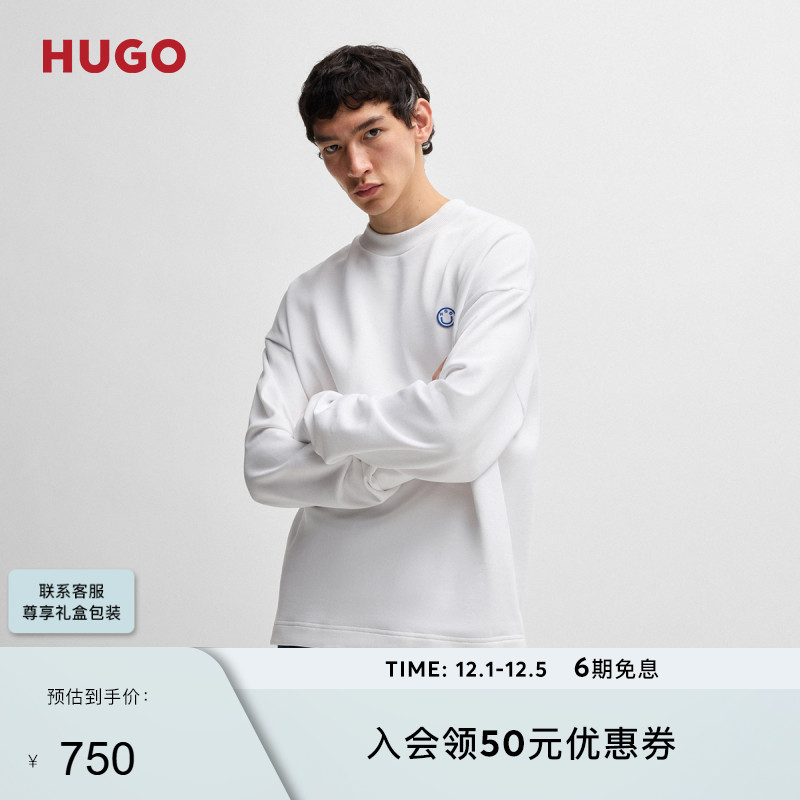 笑脸徽标棉质毛圈布卫衣