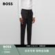 100%羊毛 长裤 BOSS博斯 羊毛哔叽面料抽绳易打理修身 西裤 男士