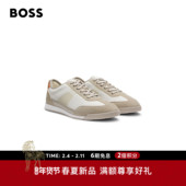 男士 26年夏季 新款 BOSS博斯 凸纹外底混合材质运动鞋