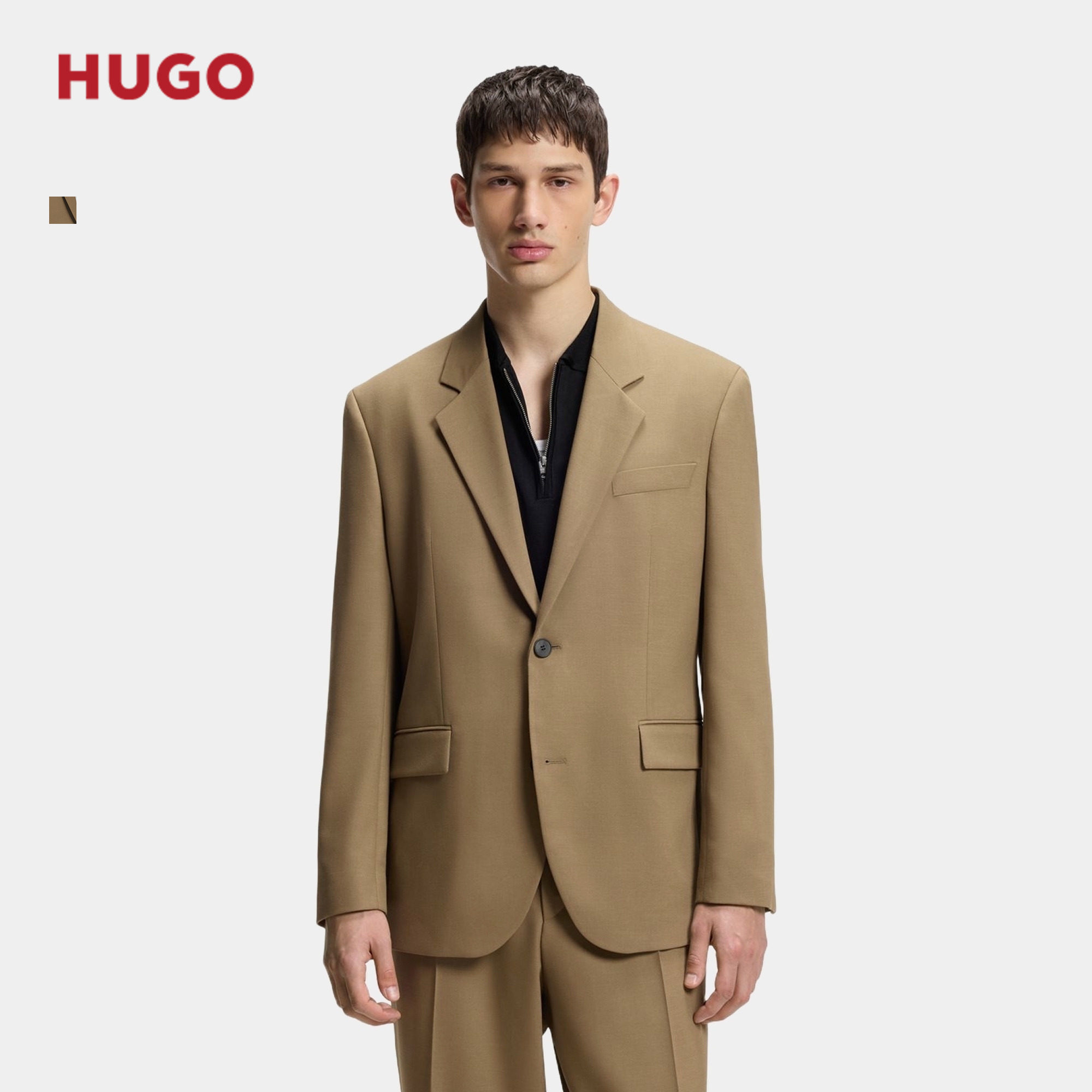 HUGO雨果 男士26年秋季新款弹力斜纹布现代西服外套