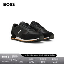 HUGO BOSS雨果博斯新款混合材质立体徽标跑步运动鞋