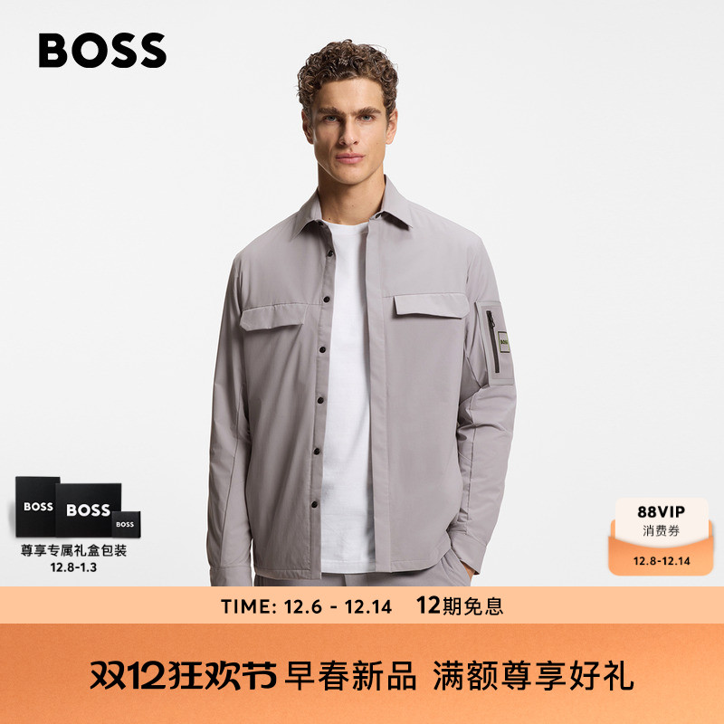 【叠搭单品】BOSS博斯 男士26年春季新款宽松版型外套衬衫