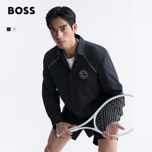 【父亲节礼物】BOSS博斯 男26春季新学院风宽松版型薄款衬衫外套