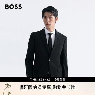 95%羊毛 正装 西装 经典 套装 弹力羊毛修身 款 男士 BOSS博斯