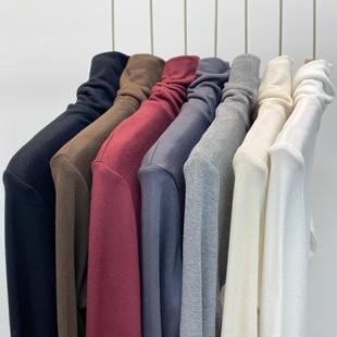 熙 女高领长袖 2025冬季 加绒加厚螺纹棉堆堆领打底衫 内搭T恤 新款 元