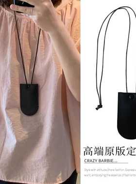 简约复古迷你抽拉式皮质钥匙包