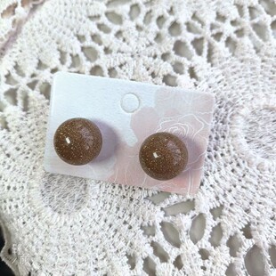 果冻星芒棕色耳钉小众简约高级感无耳洞耳夹女爆款轻奢气质耳饰