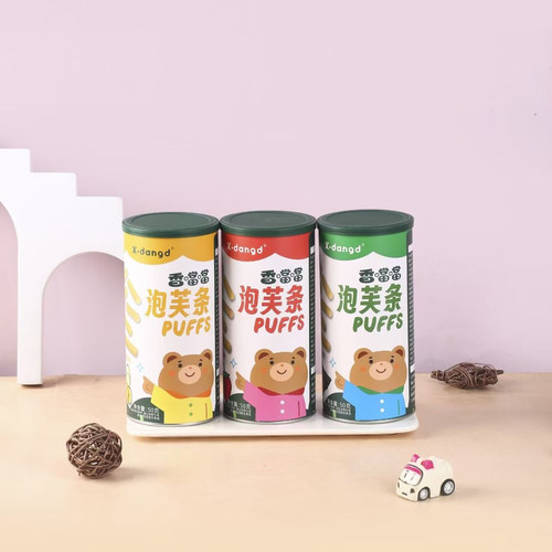 X.dangd草莓味香蕉海苔味小米泡芙条儿童休闲零食入口即化