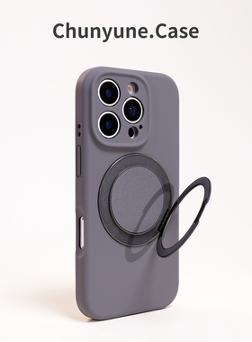 支点壳灰色适用苹果16pro手机壳iphone17promax新款14简约13可旋转15带支架全包防摔外壳ip男女情侣款保护套