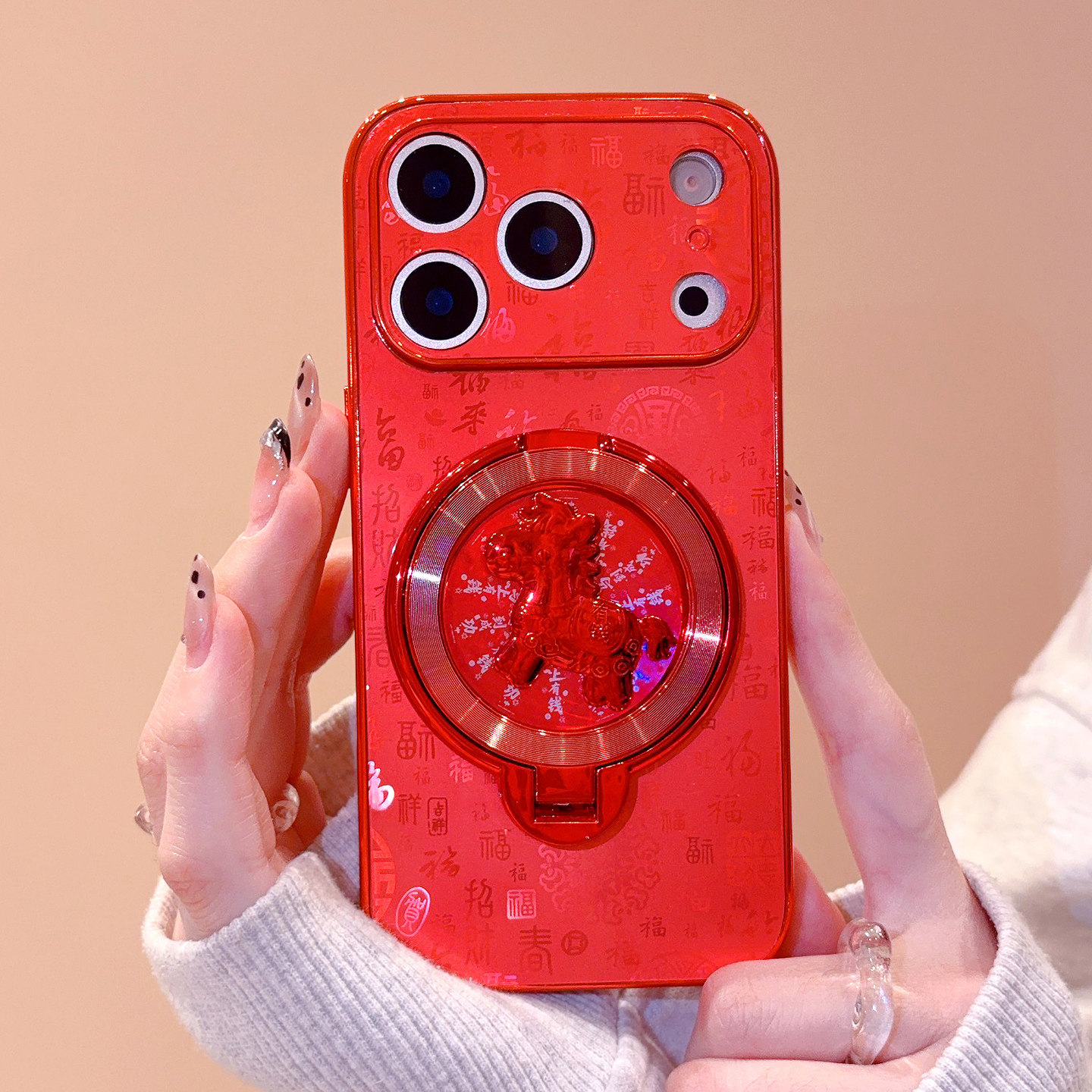 红色新年款适用苹果17promax手机壳2026马年女16高级感iPhone15pro带挂绳14p旋转陀螺11支架13超好看12外壳,3C数码配件,手机保护套/壳,淘宝优惠券,粉丝福利购,淘宝优惠卷