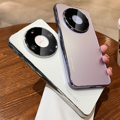 南糯紫电镀磨砂质感适用华为mate60pro手机新款壳女mate60高级感小众外壳70pro+带镜头膜全包防摔男保护套