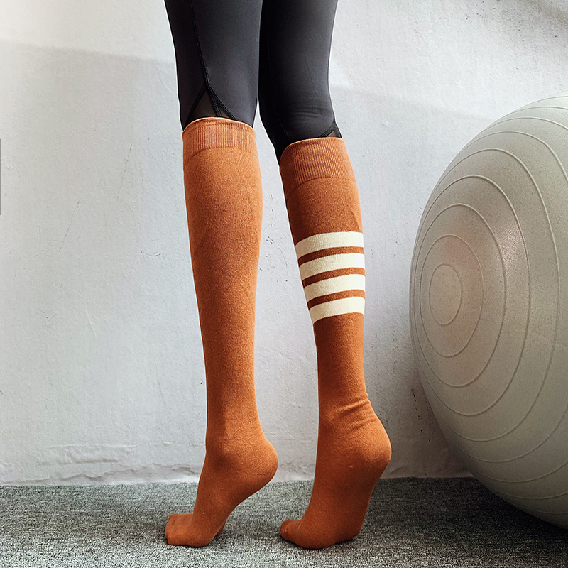 lorie性感条纹防滑小腿袜