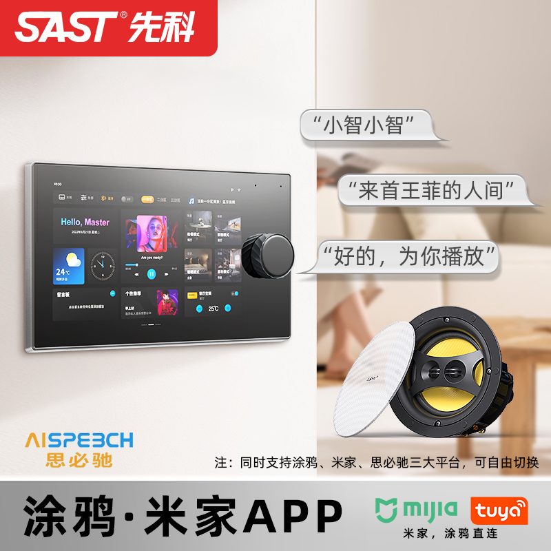 先科吸顶音响背景音乐智能家用客厅环绕吊顶音箱家庭影院主机喇叭