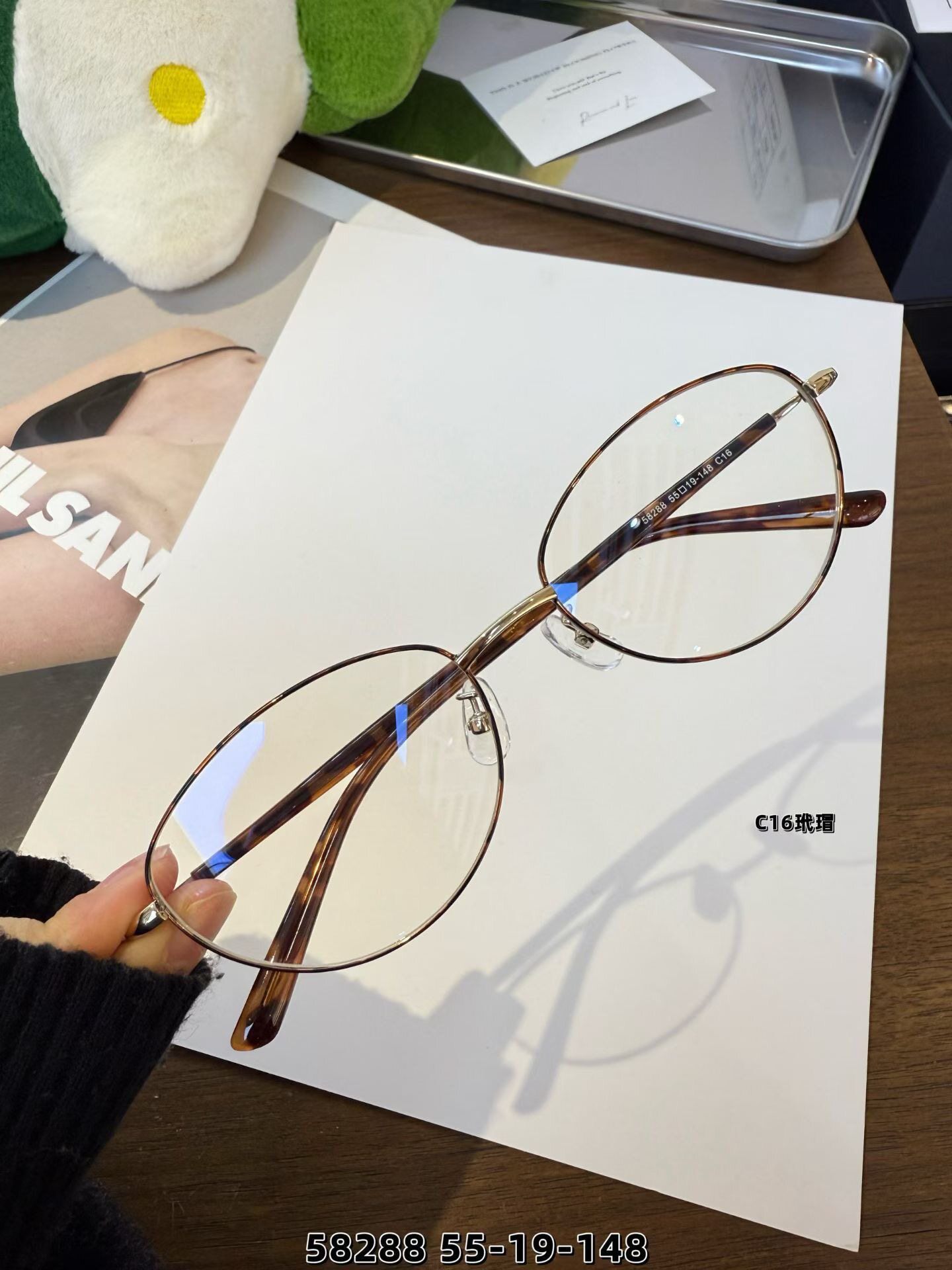 超轻纯钛椭圆近视眼镜框架复古素颜款女款近视可配度数58288