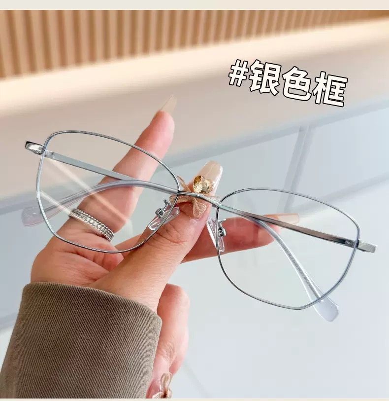 M90118金属框防蓝光可配近视眼镜架女金丝边男潮素颜显瘦百搭时尚