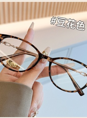 30343新款个性潮流平光眼镜复古猫眼防蓝光眼镜个性ins高清眼镜架
