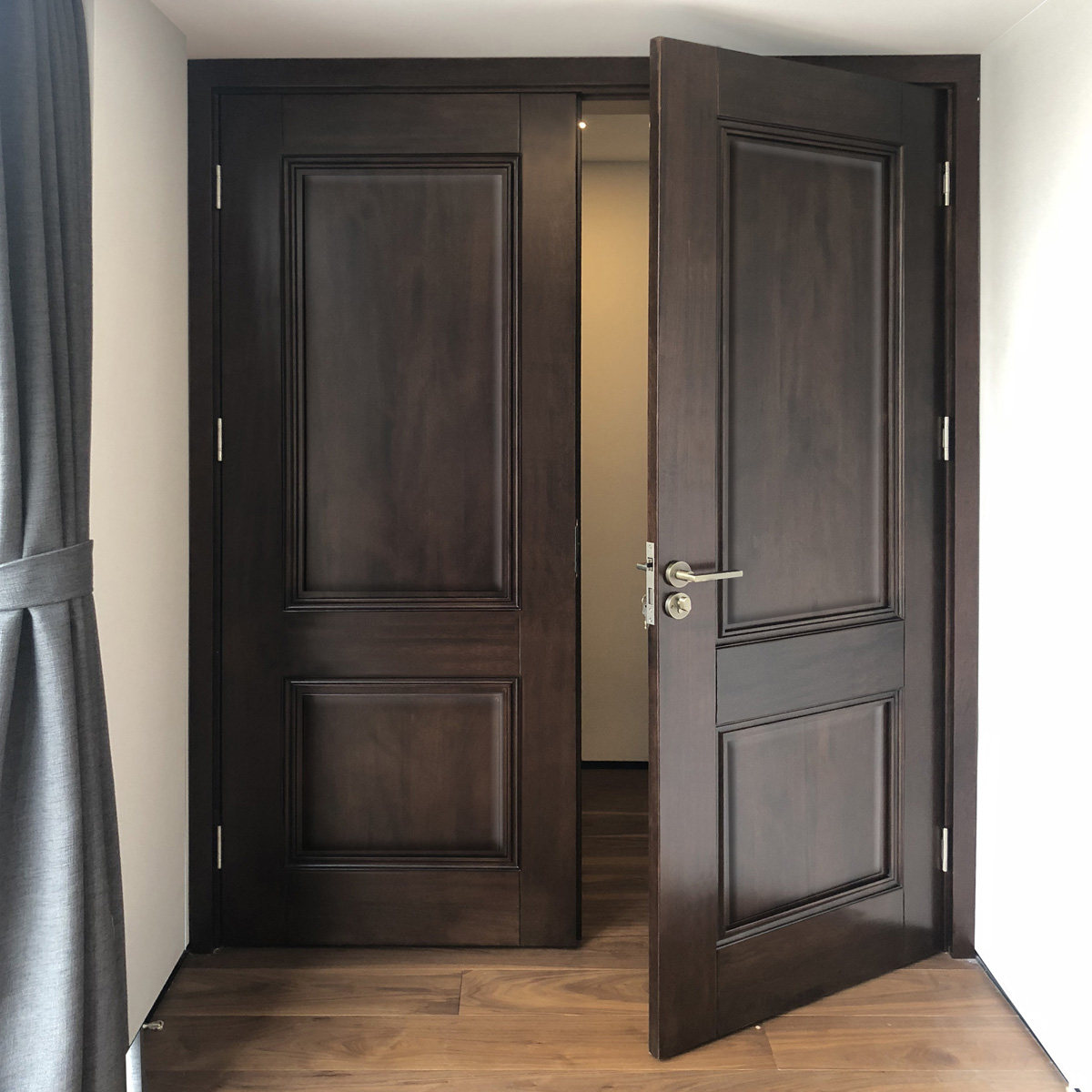 麦季纯实木双开门室内门过道门房间门卧室门套装门原木门对开门