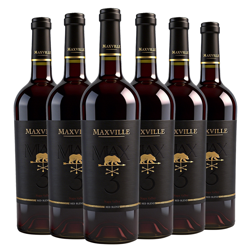 马克斯威酒庄-庄园纳帕谷Max3混酿干红葡萄酒750ml 原装进口红酒