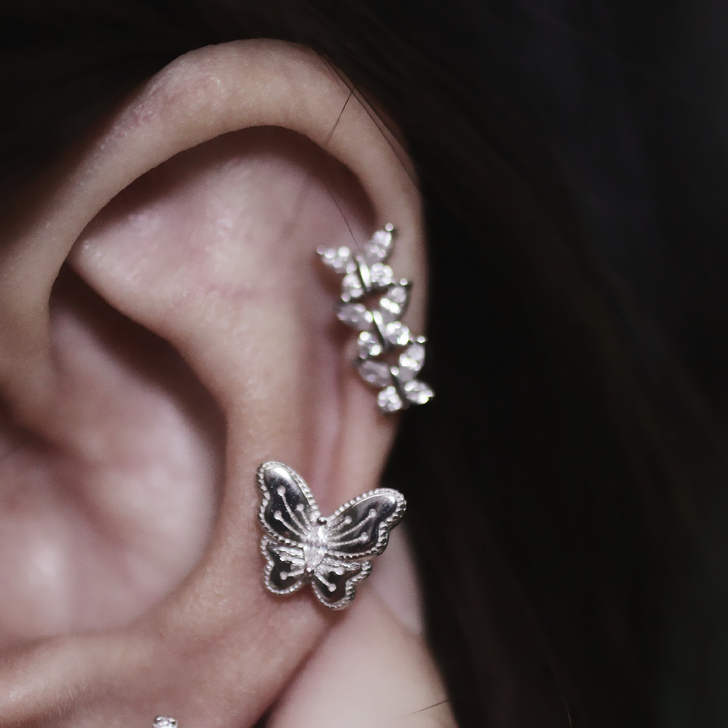 盐系复古少女蝴蝶耳钉