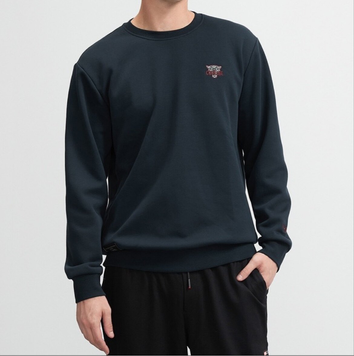 秋冬男士商务休闲时尚圆领套头加绒加厚卫衣保暖外套外贸