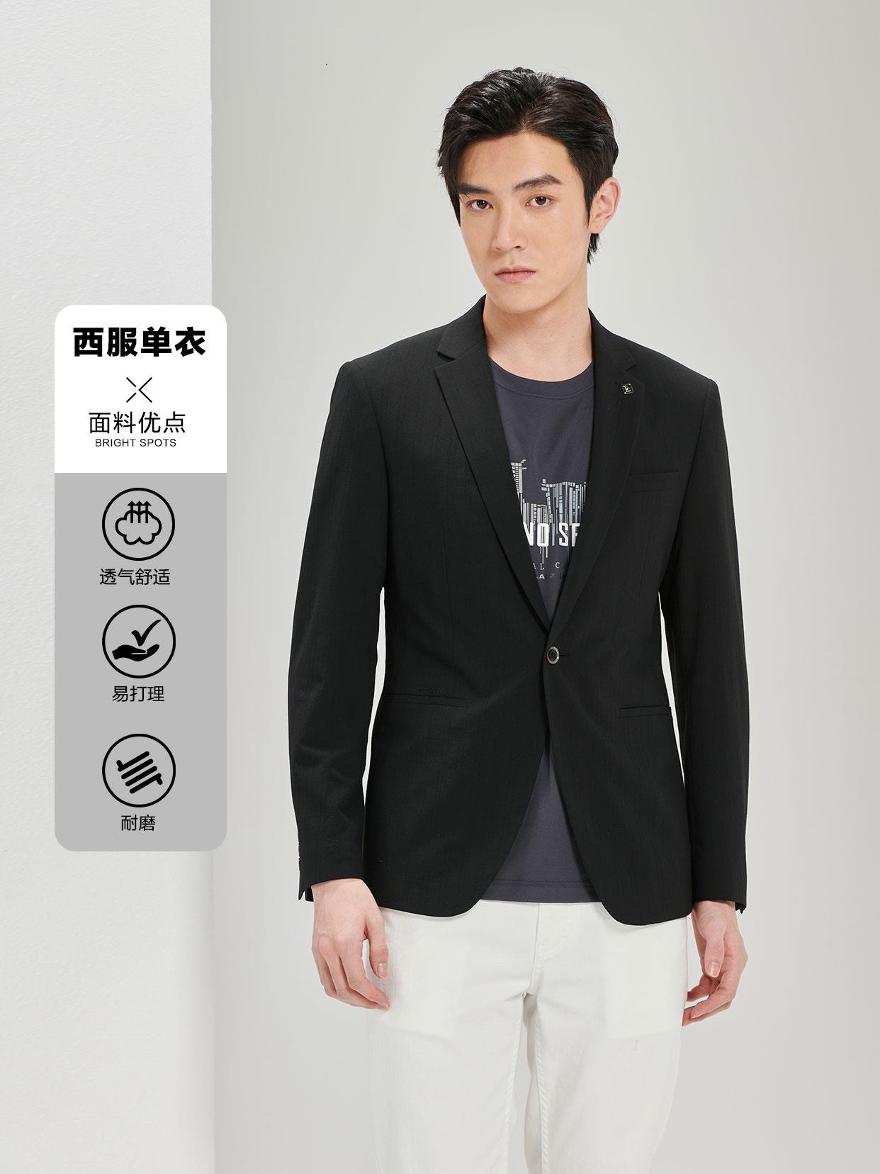 185利家正品春秋单西装商务休闲时尚抗皱一粒扣西服外套23CDX031S