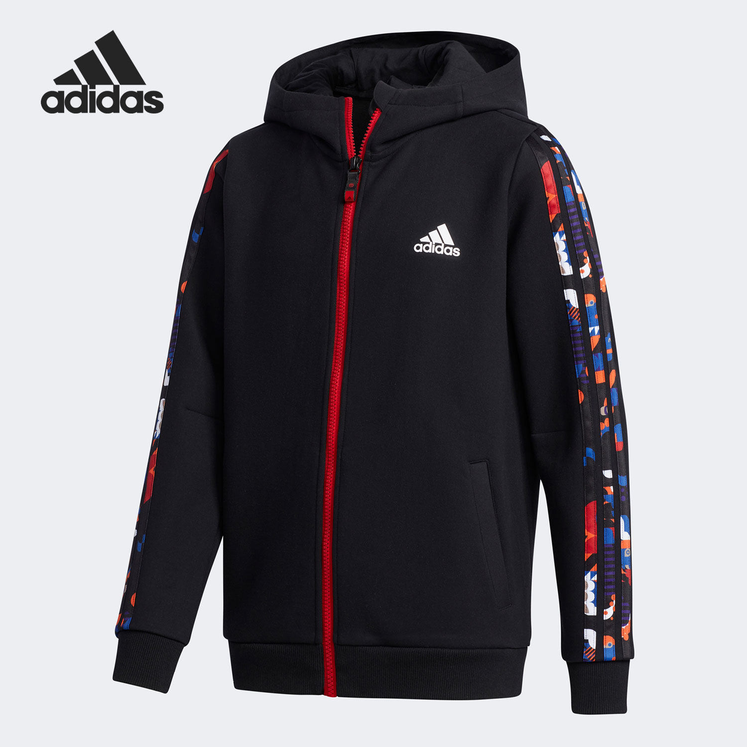 Adidas/阿迪达斯正品儿童款印花休闲运动舒适连帽夹克外套 GP0538,童装/婴儿装/亲子装,普通外套,淘宝优惠券,粉丝福利购,淘宝优惠卷