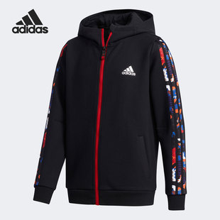 印花休闲运动舒适连帽夹克外套 儿童款 GP0538 阿迪达斯正品 Adidas