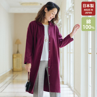 有大码 2025年秋日本代购 连衣裙 式 女士日本制东炊染 灯芯绒衬衫