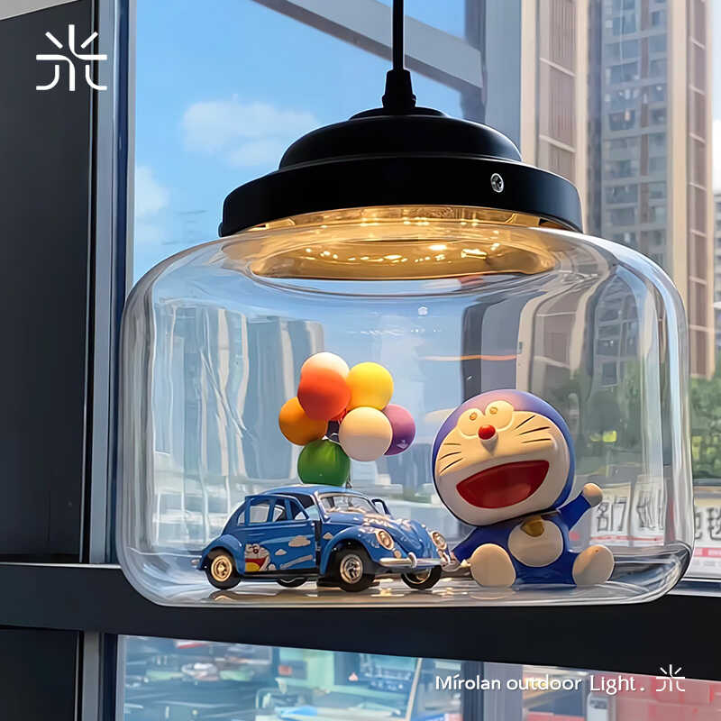 米罗兰卡通动物玻璃DIY吊灯创意个性设计餐厅儿童卧室床头吊灯