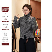 花纱肌理感高领时髦紧密舒适羊毛针织衫 雅舒曼&图图妈 小雪松