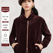 雅舒曼&图图妈 美式 复古夹克外套灯芯绒软糯舒适双开拉链宽松上衣