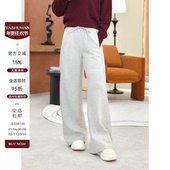 保暖显瘦斜纹大牌毛呢加绒直筒休闲裤 雅舒曼&图图妈 拉线笔 女