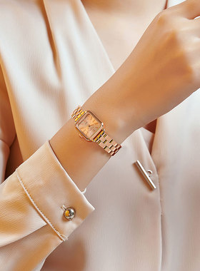 聚利时手表女款2026新款小众轻奢小方表正品防水石英表女表1415